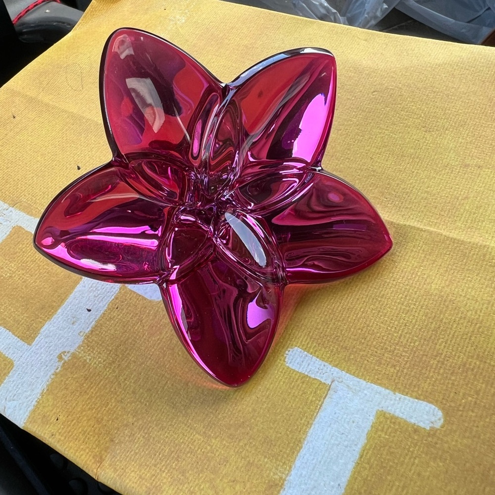 Baccarat crystal pink orchid in great condition no box.